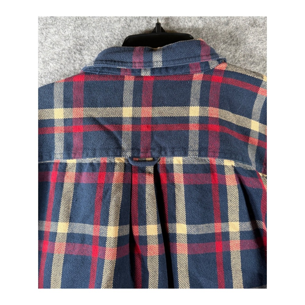 Lincoln Outfitters Mens Plaid Flannel Button Down Shirt Navy Blue Red Tan XL - Picture 5 of 10